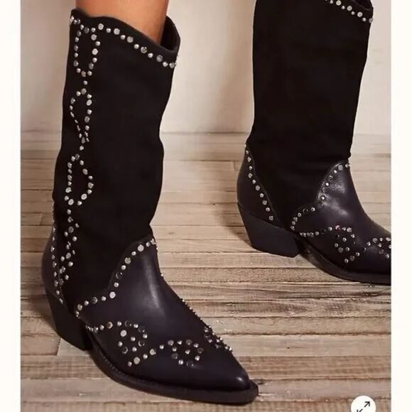 Free People Joelton Studded Western Boot EU 37.5 US 7.5 - Picture 7 of 8